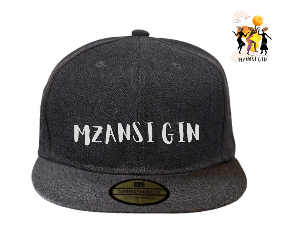 Mzansi Gin Apparel Ginfluencer Caps Front Cap Black with White Logo