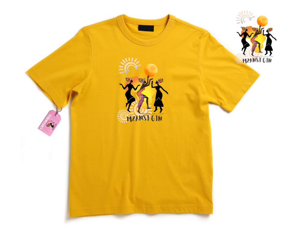 Mzansi Gin Apparel T-Shirt, Yellow T-shirt