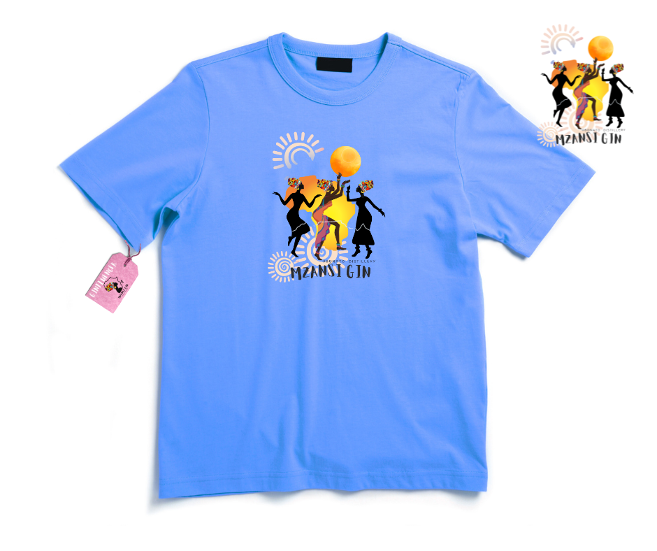 Mzansi Gin Apparel T-Shirt, Blue T-Shirt